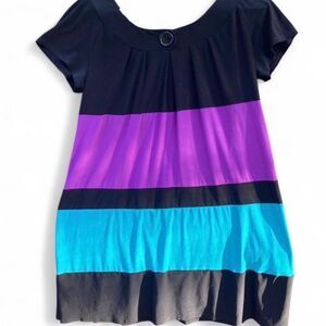 Urban Expressions Black, Purple, and Blue Mini Dress